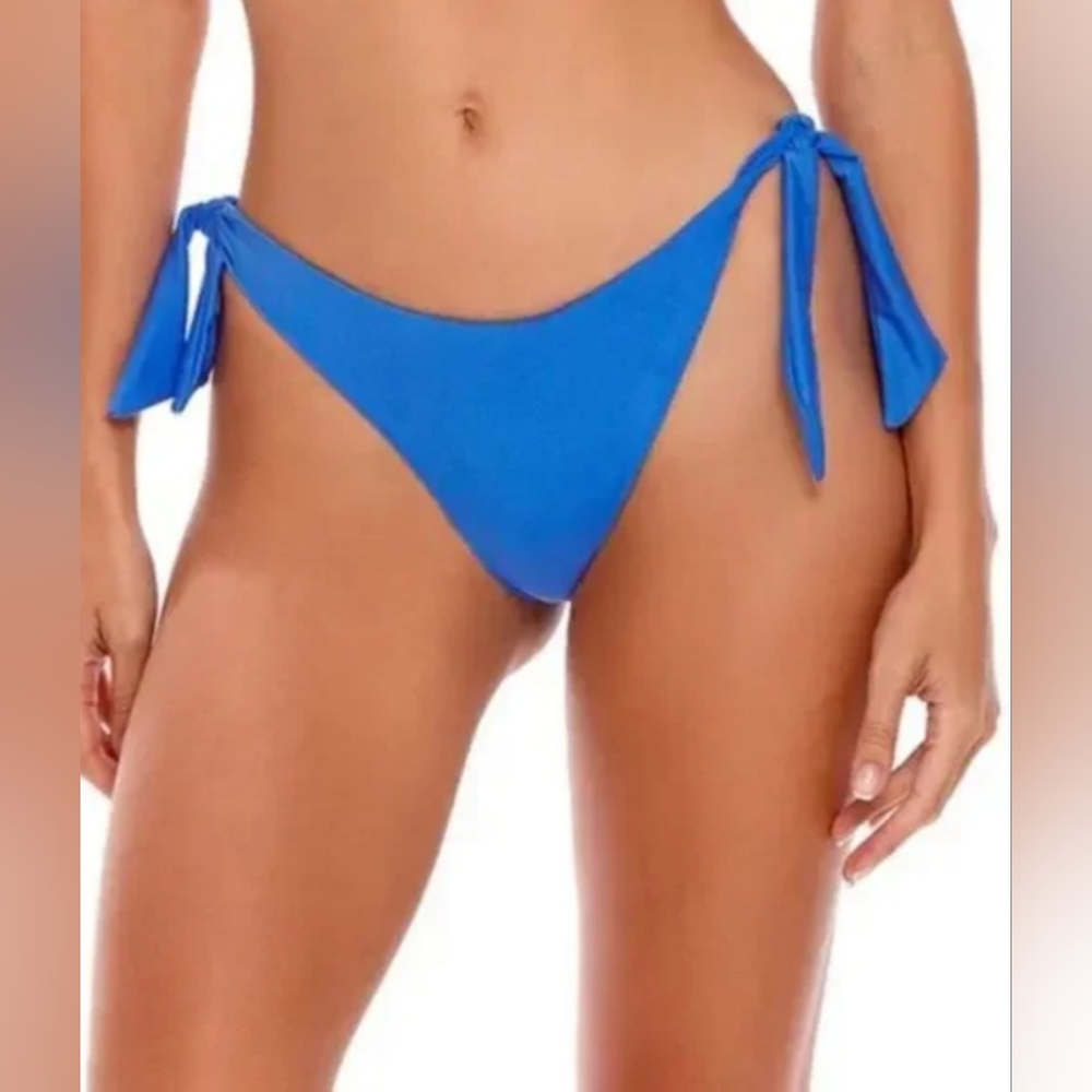 New AQUA BENDITA Mila Blue Tie-Side Bikini Bottom